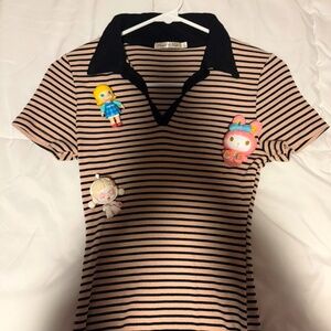 long dress pink and black striped (FIGURES NOT FOR SALE)